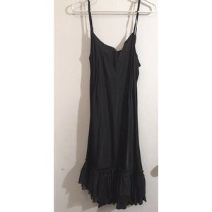 BUNDLE ONLY Spaghetti Strap Black Dress Assymetrical Ruffle Satin Sheen Strappy